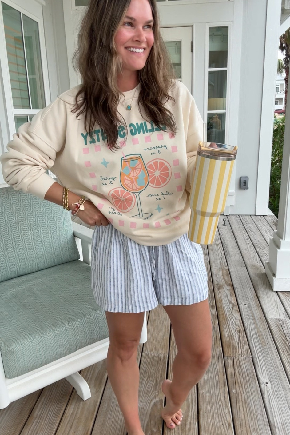 The cozy sweatshirt from pink Lily and pull on shorts from Abercombie. #summeroutfit true sizing in all 

#LTKSaleAlert #LTKootd #LTKgrwm