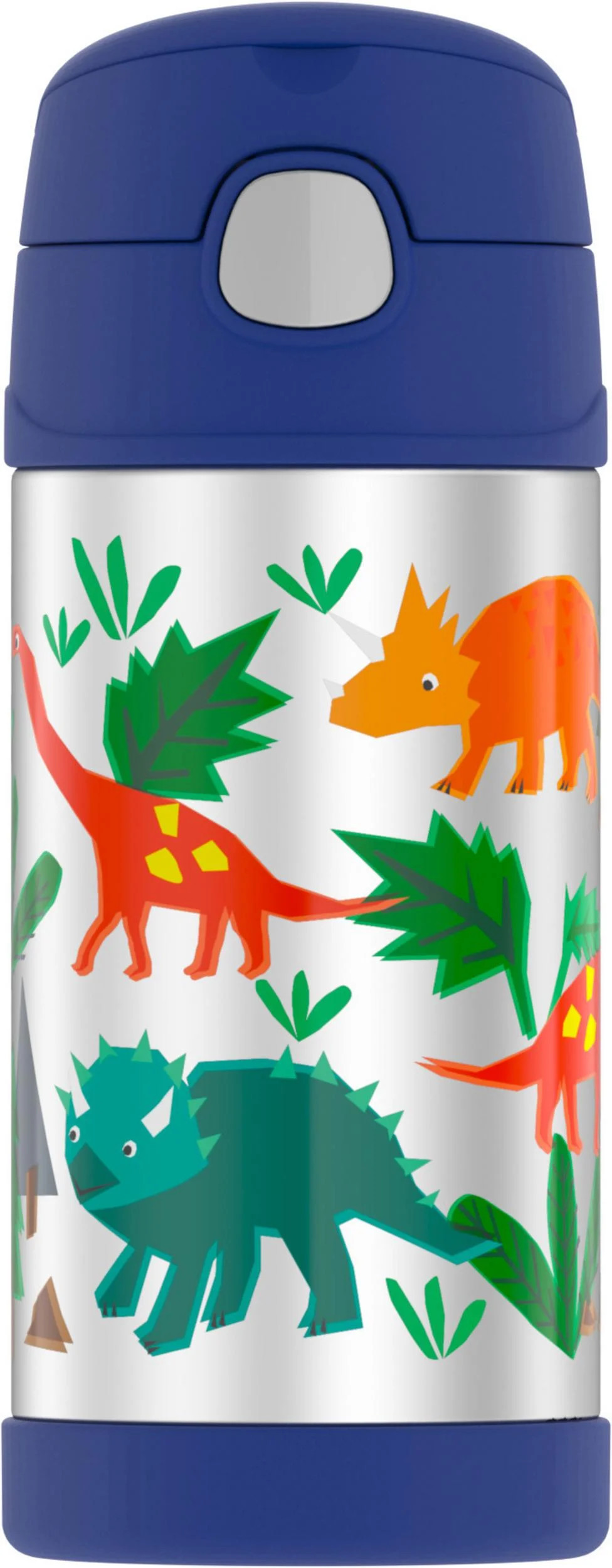 Thermos Kids Stainless Steel Vacuum Insulated Funtainer Straw bottle, Dinosaurs, 12oz - Walmart.c... | Walmart (US)