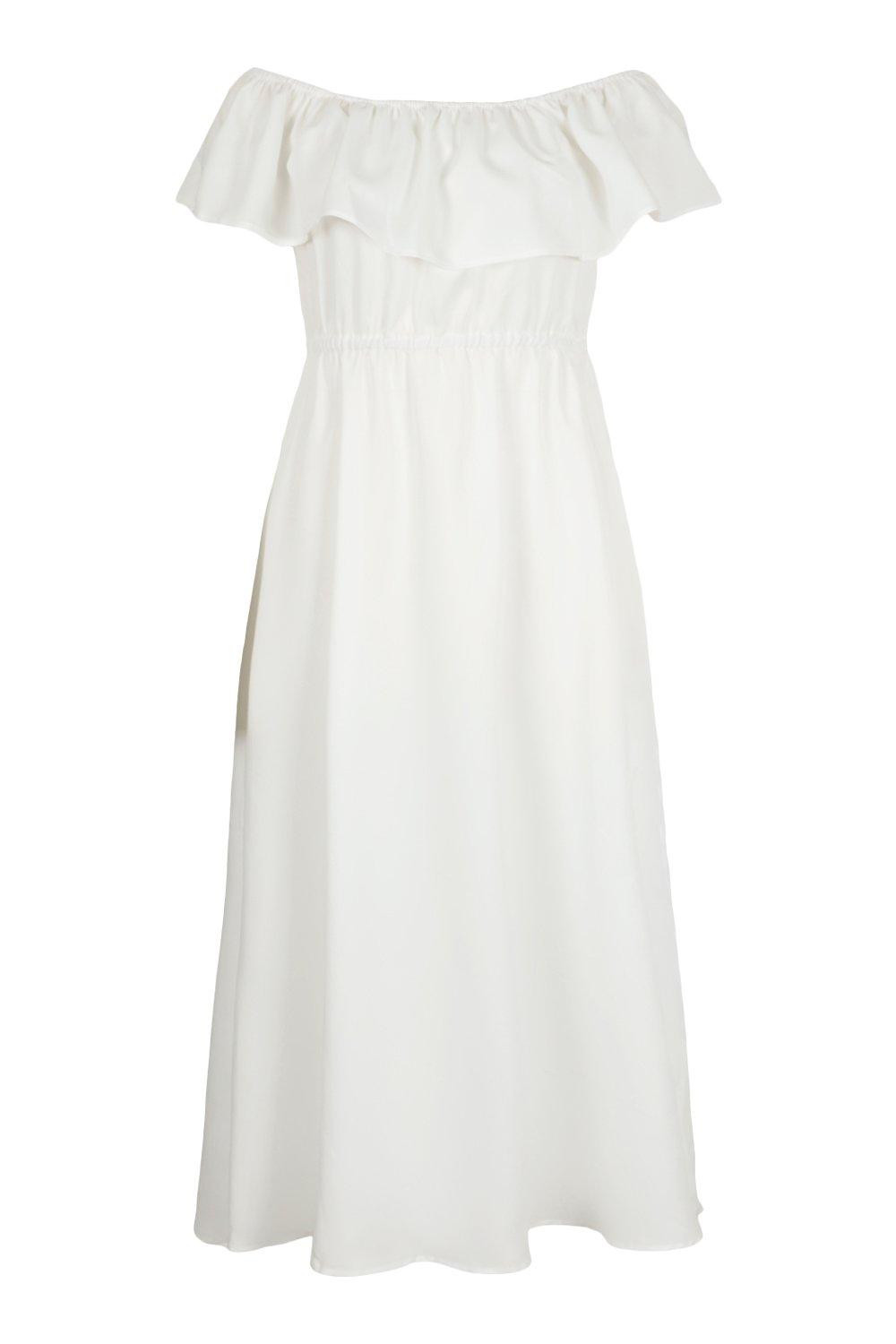 Plus Ruffle Off The Shoulder Maxi Dress | Boohoo.com (US & CA)