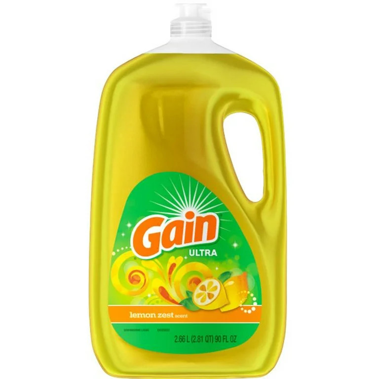 Gain Ultra Lemon Zest Dishwashing Liquid Dish Soap 90 fl. oz. | Walmart (US)