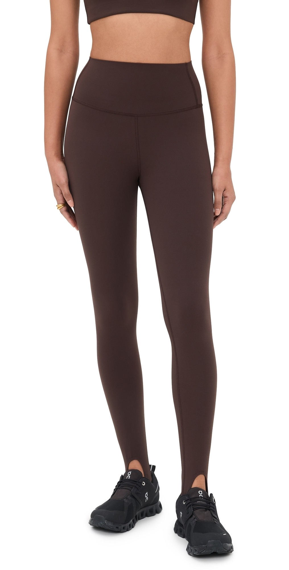 Splits59 River High Waist Airweight Stirrup Ankle Leggings Dark Chocolate L | Shopbop