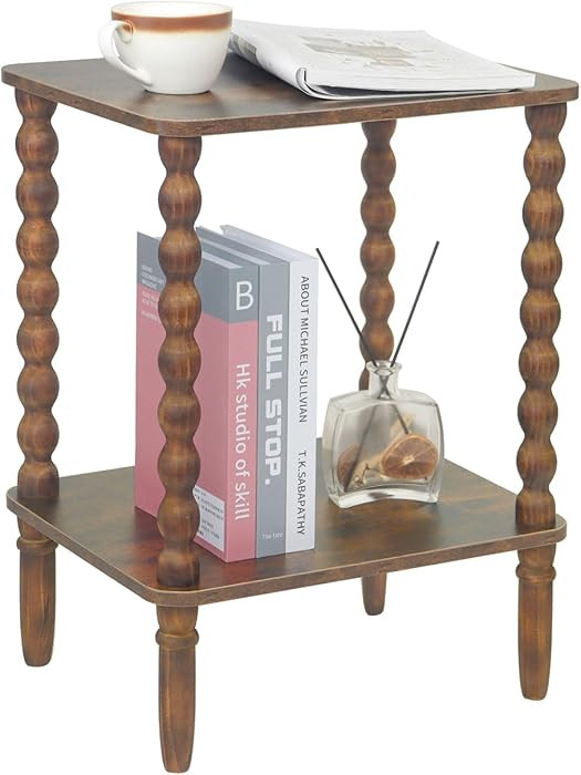 Fultyle Side Table, Small End Table with Storage Shelf, 2-Tier Small Coffee Tables Living Room fo... | Amazon (US)