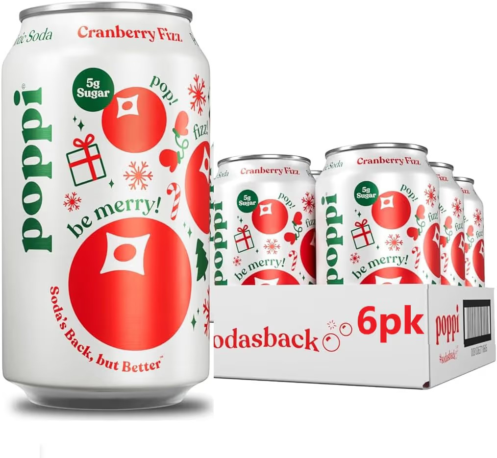 Sparkling Prebiotic Soda Beverage with Apple Cider Vinegar, Seltzer Water and Fruit Juice, Cranbe... | Amazon (US)