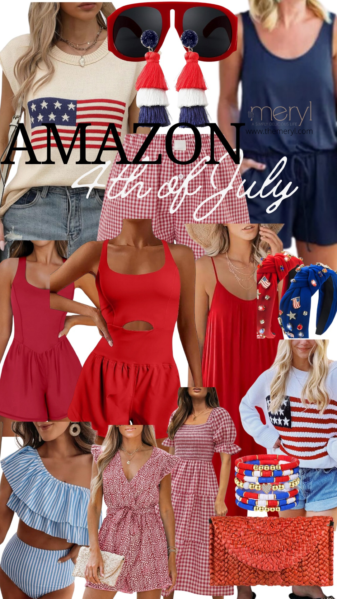 4th of July outfits 
Red white blue Independence Day Summer Outfits July 4th Amazon Patriotic Style Cookout Romper Summer Dress Red Shades Headbands Tassel Earrings Jumpsuit American Flag Sweater Gingham Shorts Gingham Dress Striped Two Piece Swim

#LTKStyleTip #LTKFindsUnder100 #LTKSeasonal