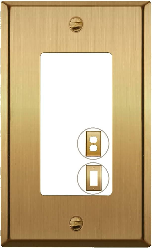 Rio Salto Metal Gold Light Switch Wall Plate or Outlet Cover Wall Plate, Corrosion Resistant Sing... | Amazon (US)