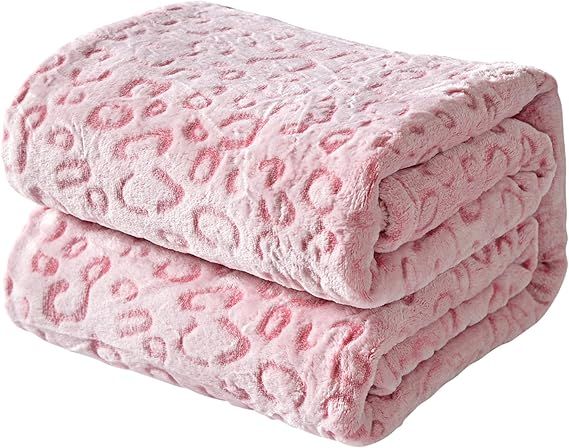 FY FIBER HOUSE Flannel Fleece Leopard Print Throw Blanket, Super Soft Lightweight Fluffy Throw fo... | Amazon (US)