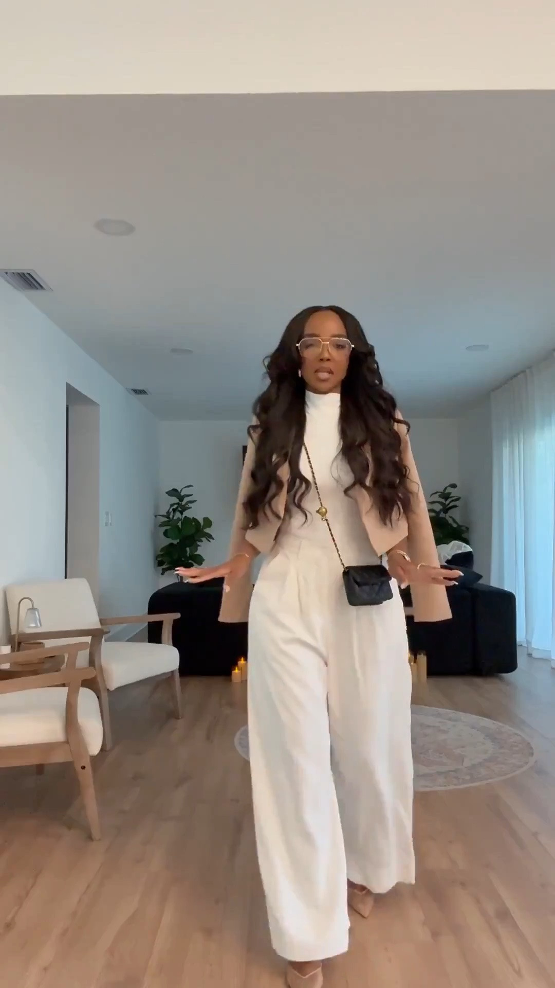 Hi babes ✨ Scroll to shop this polished neutral Amazon jumpsuit 🤍

This look is giving powerful, classy, and effortlessly elevated. The tailored silhouette paired with the neutral accessories makes it feel so luxe while still being comfortable and easy to wear. I love timeless pieces like this because they instantly make you look put together and can be styled so many different ways, making the cost per wear so worth it.

Perfect for speaking engagements, work events, meetings, brunch, dinner dates, or elevated everyday style.

📏 Measurements: 5’4”, 140 lbs, 36D bust, 27” waist, 40” hips  
Wearing a size Small