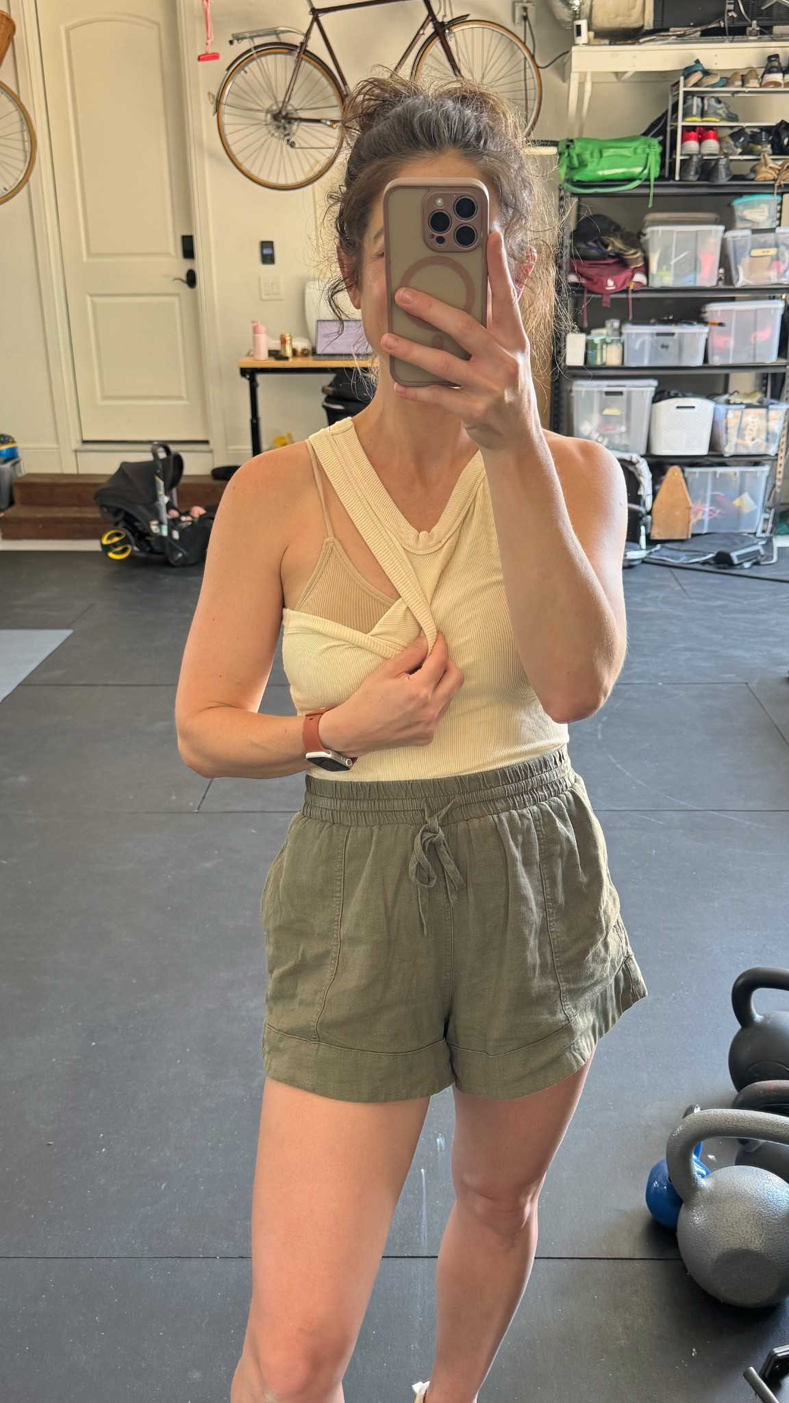 Breastfeeding friendly / nursing friendly outfit! This tank is super stretchy which makes it really easy to nurse in (and one of my few non button down options!) #breastfeedingfriendly #nursingfrie melt #postpartumstyle 

#LTKFindsUnder50 #LTKStyleTip #LTKBump