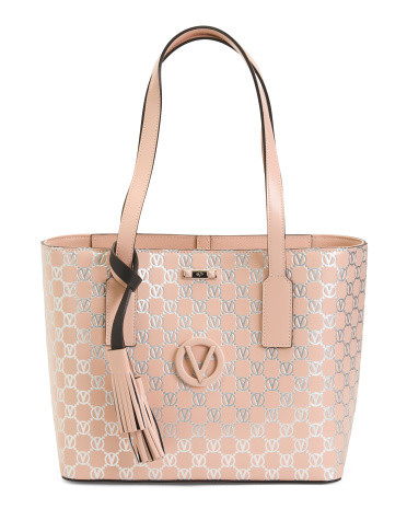 Made In Italy Leather Prince Monogram Tote | TJ Maxx