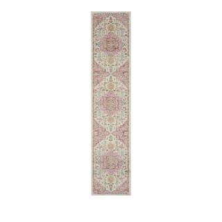 2 ft. x 10  ft. Pink Oriental Washable Area Rug Runner Rug | The Home Depot