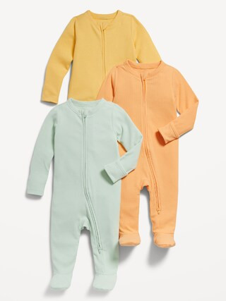 Sleep & Play 2-Way-Zip Footed One-Piece 3-Pack for Baby | Old Navy (US)