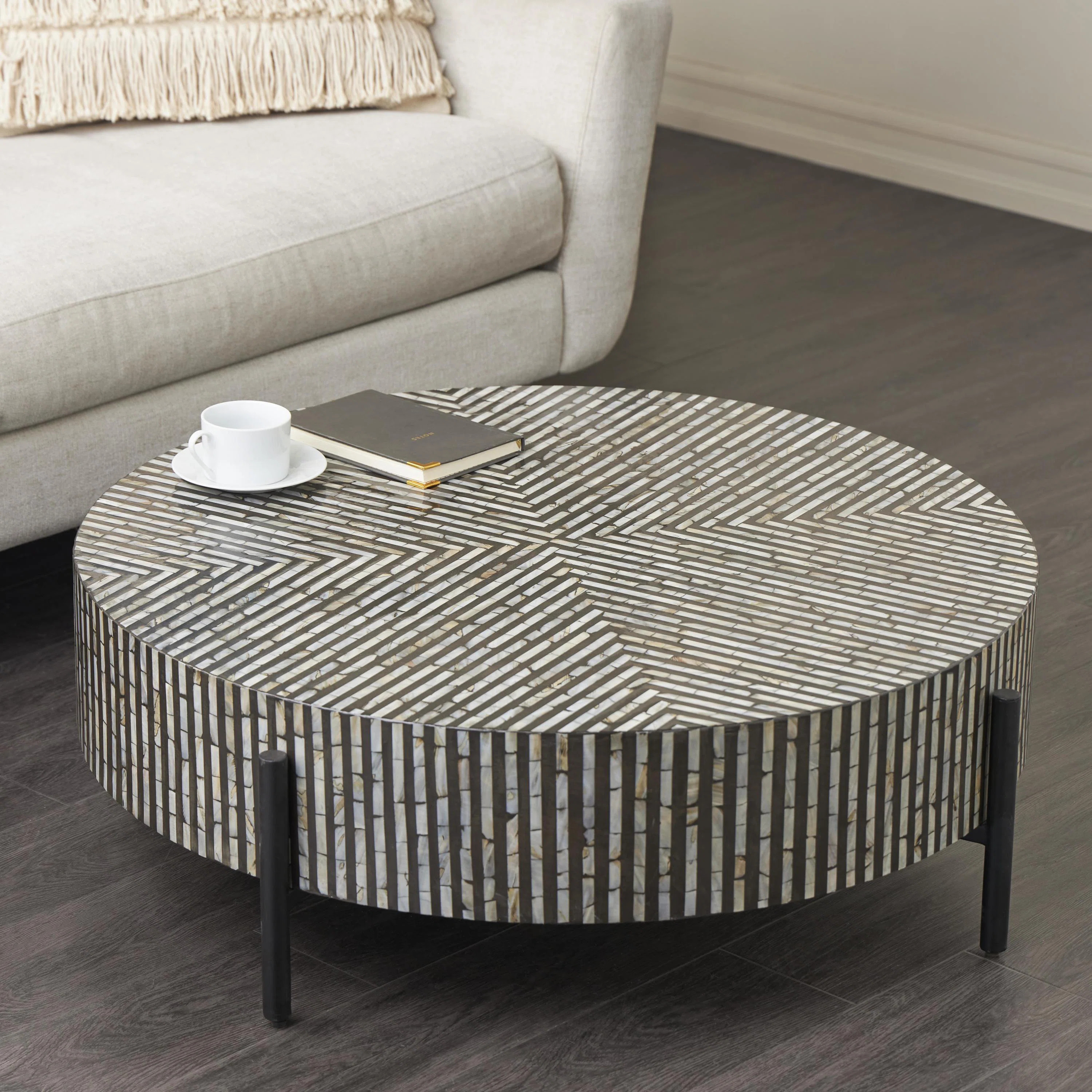 Maly Round Mother of Pearl Coffee Table | Wayfair North America