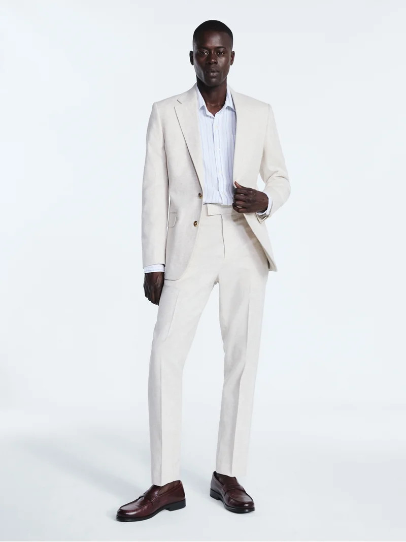 Free Assembly Men's Linen Blend Suiting Pants, Sizes 30x30-44x30 | Walmart (US)