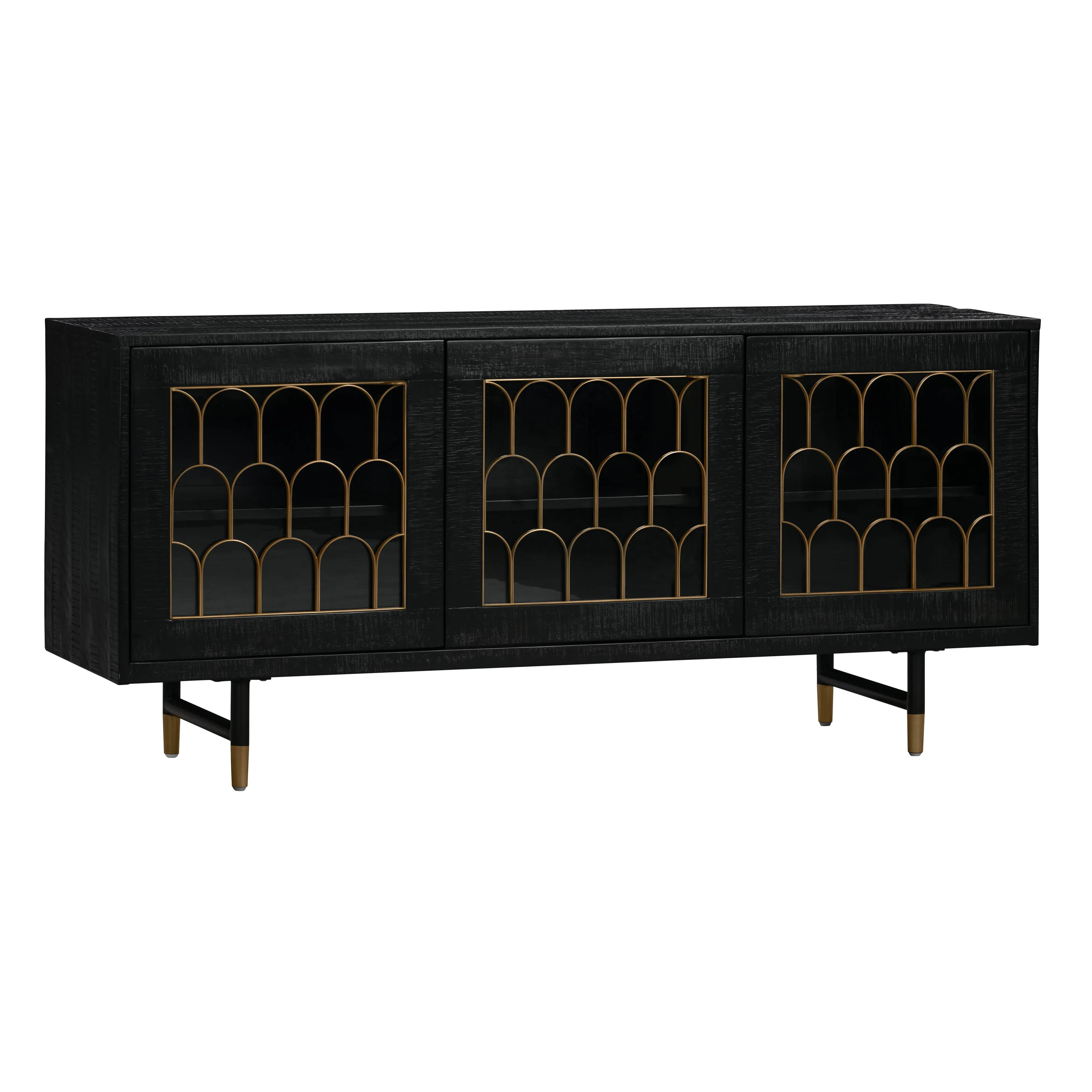 Gatsby 66" Black Acacia Wood Buffet | TOV Furniture