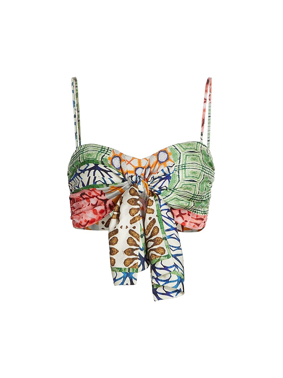 Silvia Tcherassi Women's Wotton Silk-Blend Knit Bralette - Multi Print Scarf - Size Small | Saks Fifth Avenue