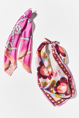 Celandine Patterned Hair Scarves, Set of 2 | Anthropologie (US)