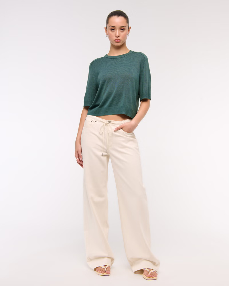 Women's The A&F Madeline Crew Sweater Tee | Women's Tops | Abercrombie.com | Abercrombie & Fitch (US)