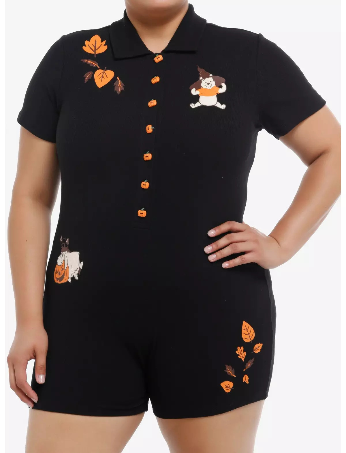 Her Universe Disney Winnie The Pooh Halloween Collar Romper Plus Size | Hot Topic