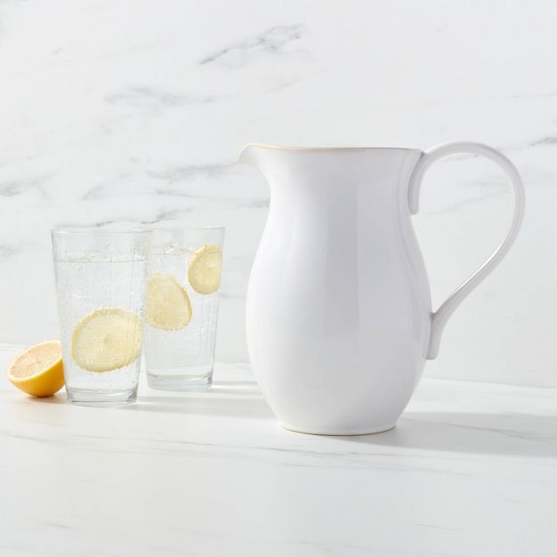 67oz Stoneware Beverage Pitcher White - Threshold™ | Target