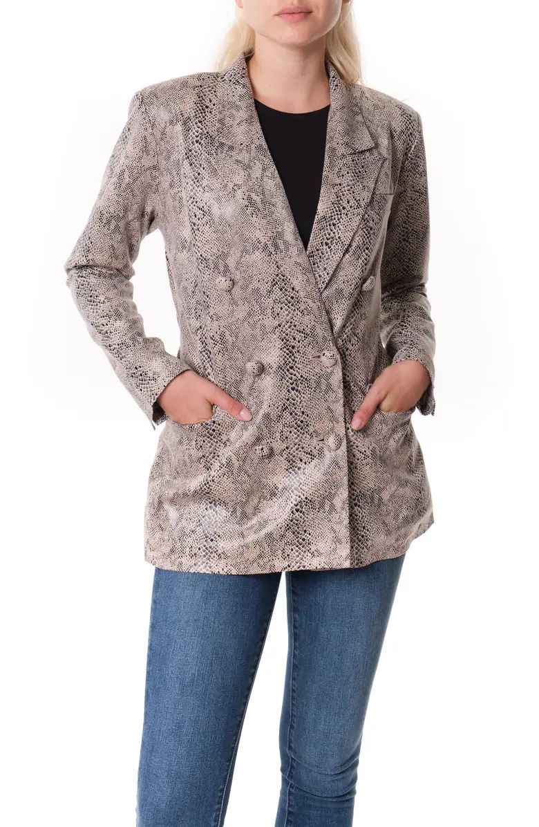 Snake Print Faux Leather Blazer | Nordstrom