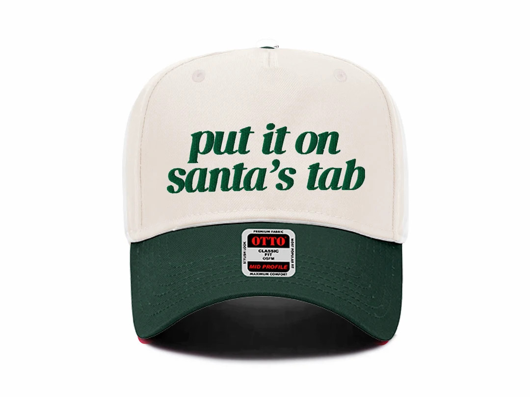 Put It on Santa's Tab Hat Two Tone Santa Hat for Christmas Season Dad's Tab Hat for Her Funny Chr... | Etsy (US)