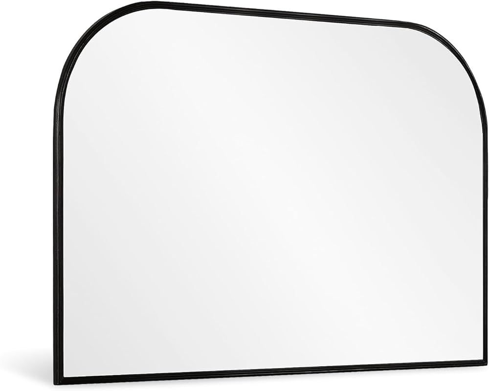Minuover Modern Large Wall Mirror, Modern Minimalist Home Decor Arch Mantel Mirror, Brushed Black... | Amazon (CA)