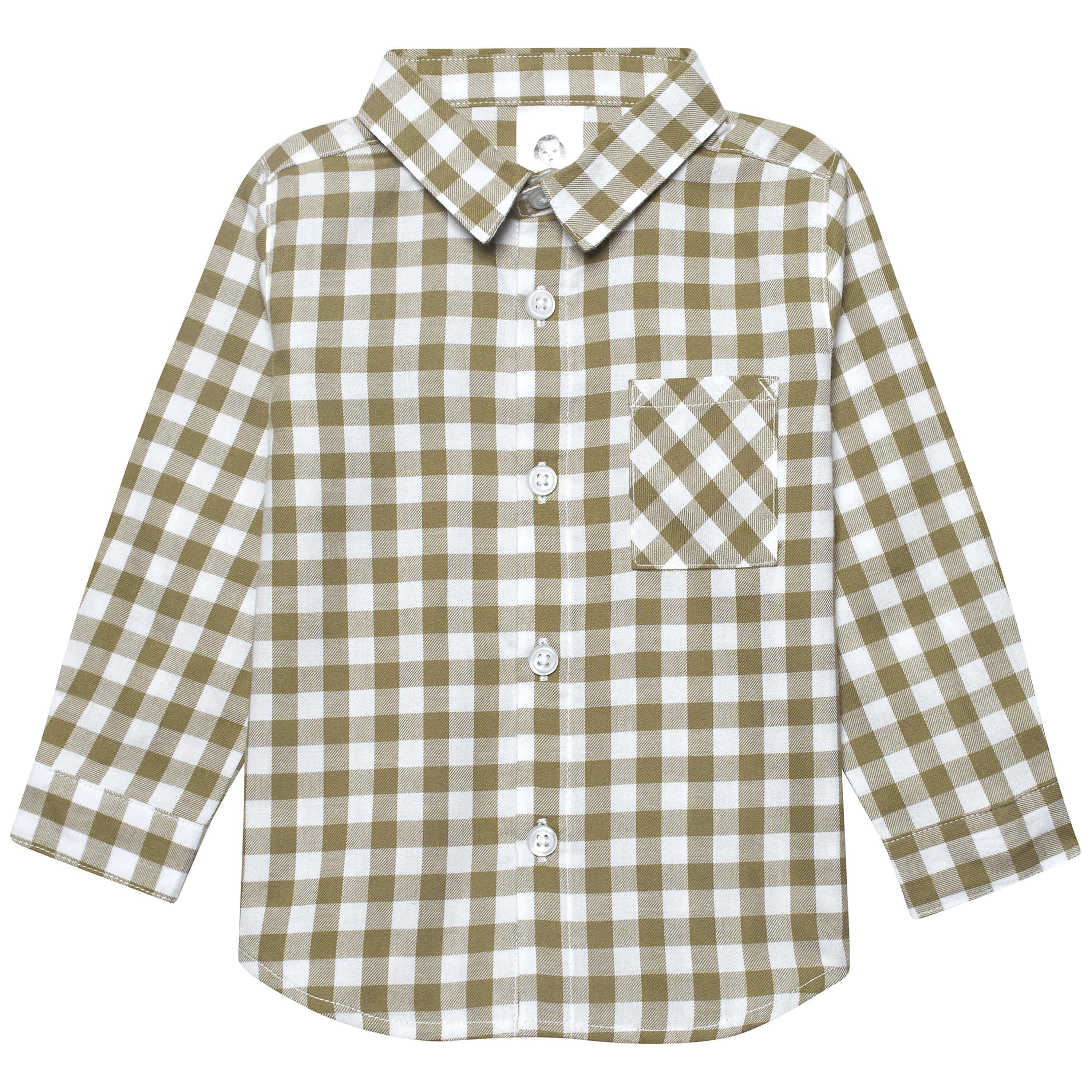 Infant & Toddler Boys Tan Plaid Woven Plaid Shirt | Gerber Childrenswear