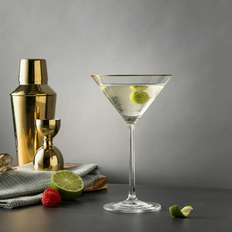 Thyme & Table 7oz Gold Rim Martini Glass - Walmart.com | Walmart (US)