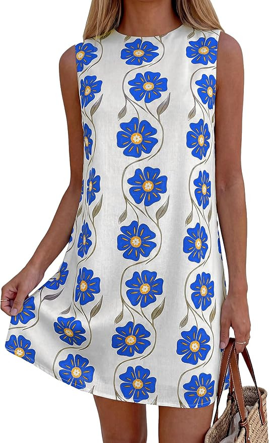 PRETTYGARDEN Sundresses for Women 2026 Summer Elegant Floral A Line Short Party Dress Beach Vacat... | Amazon (US)