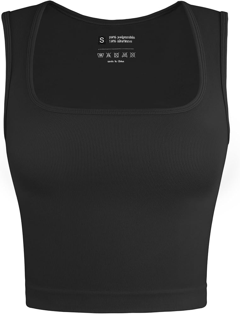 OLCHEE Womens Ribbed Crop Tank Tops Seamless Square Neck Sleeveless Cropped Shirts 2024 Summer Tr... | Amazon (US)