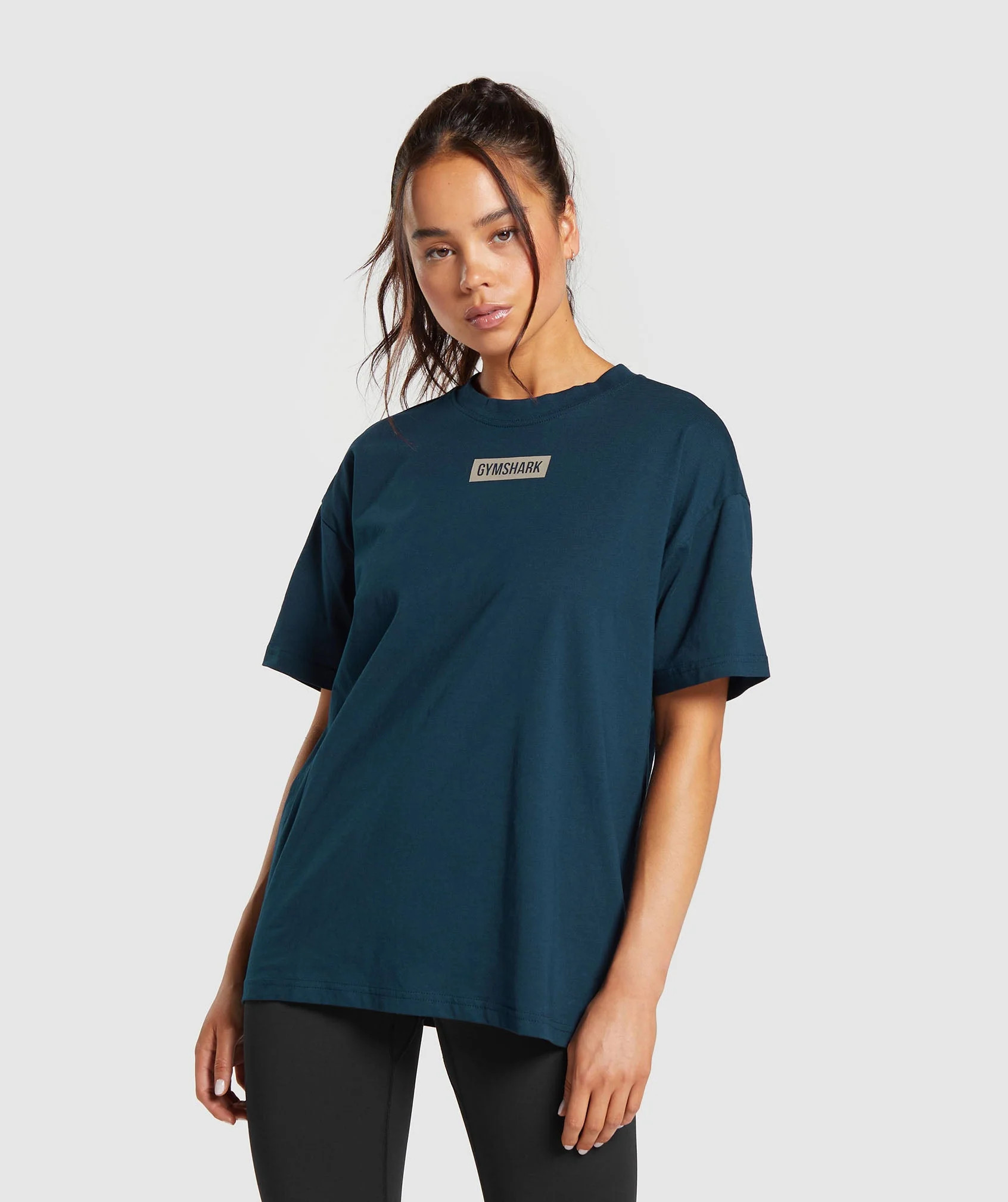 Gymshark Block Oversized T-Shirt - Navy | Gymshark US