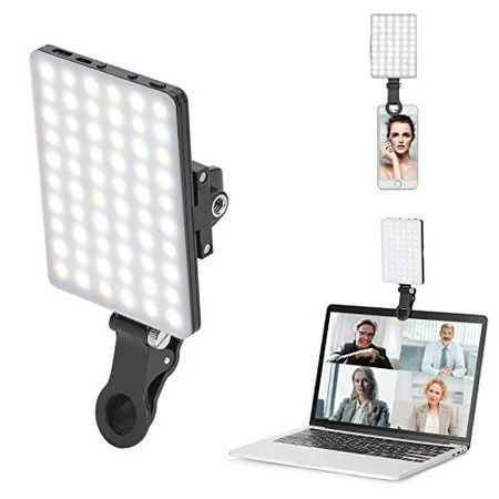 Newmowa 60 LED High Power Rechargeable Clip Fill Video Light with Front & Back Clip, Adjusted 3 Ligh | Walmart (US)
