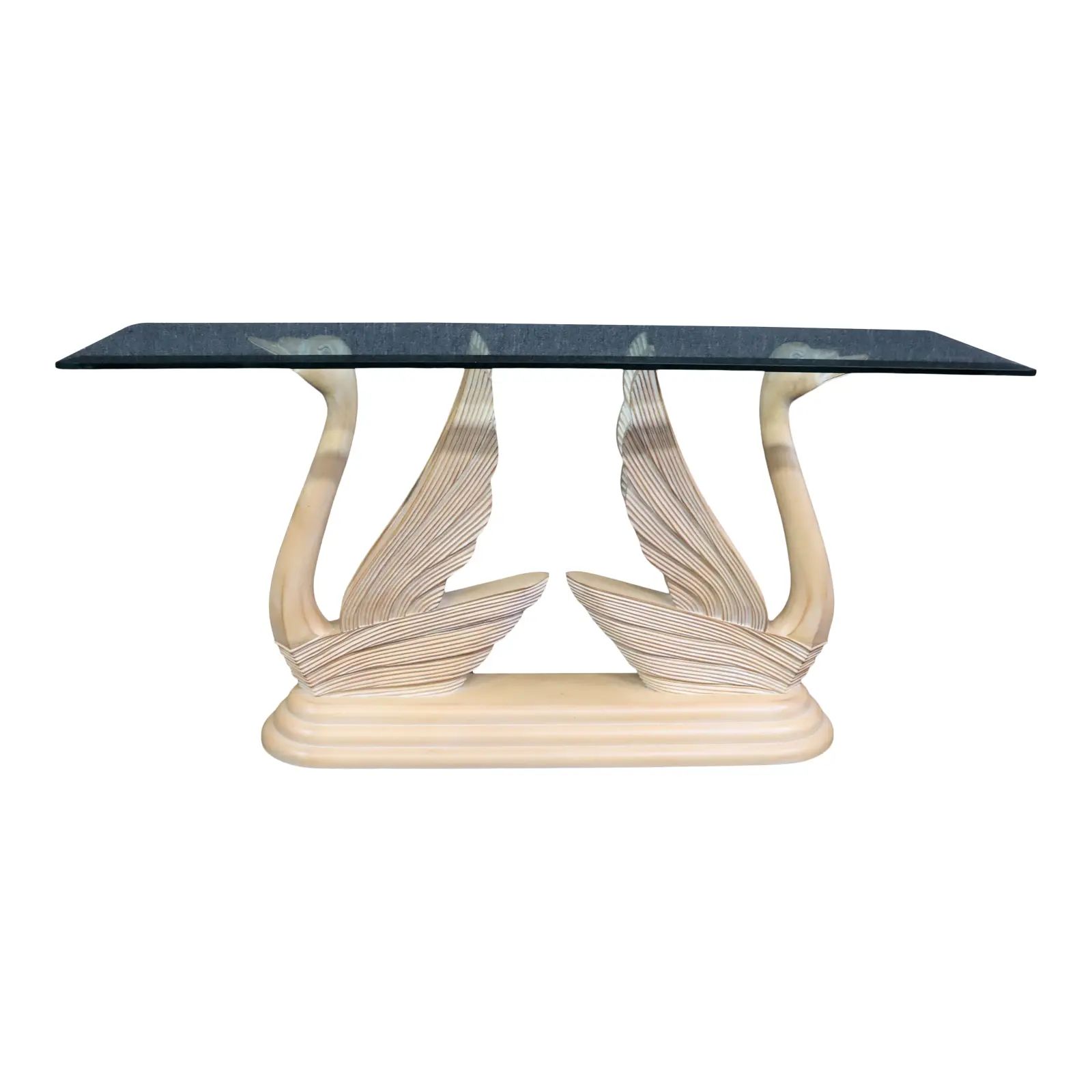 Regency Style Swan Carved Console Table | Chairish