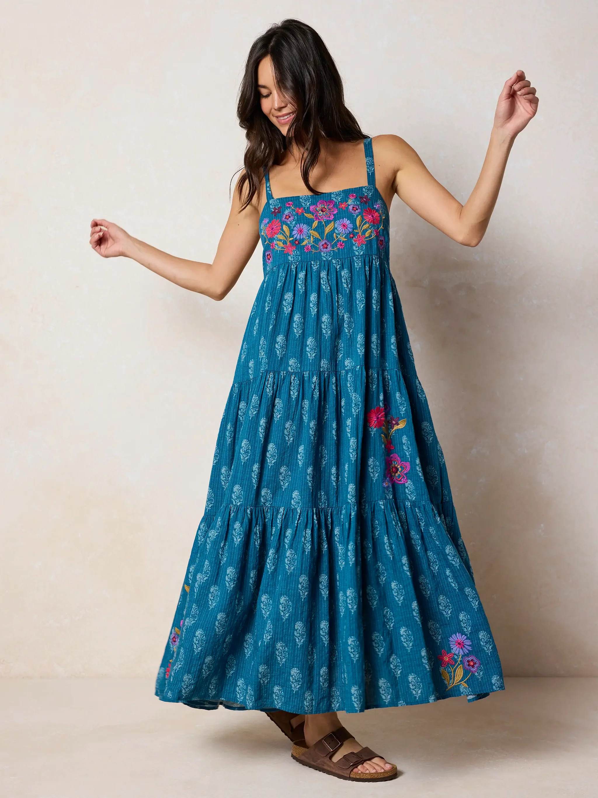 Patricia Embroidered Maxi Dress | Natural Life