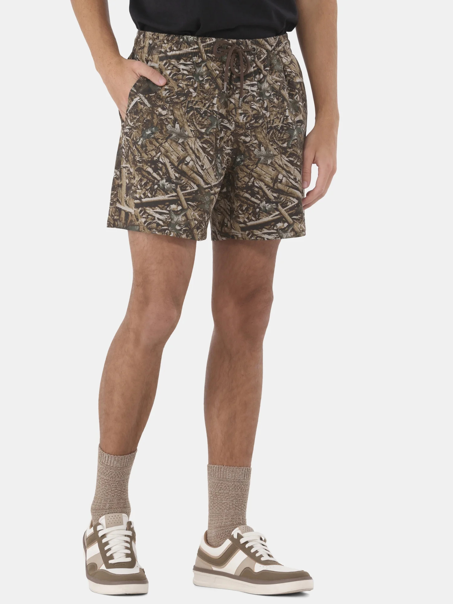 No Boundaries Men's & Big Men's Cotton Twill 6" Shorts, Sizes XS-5XL - Walmart.com | Walmart (US)