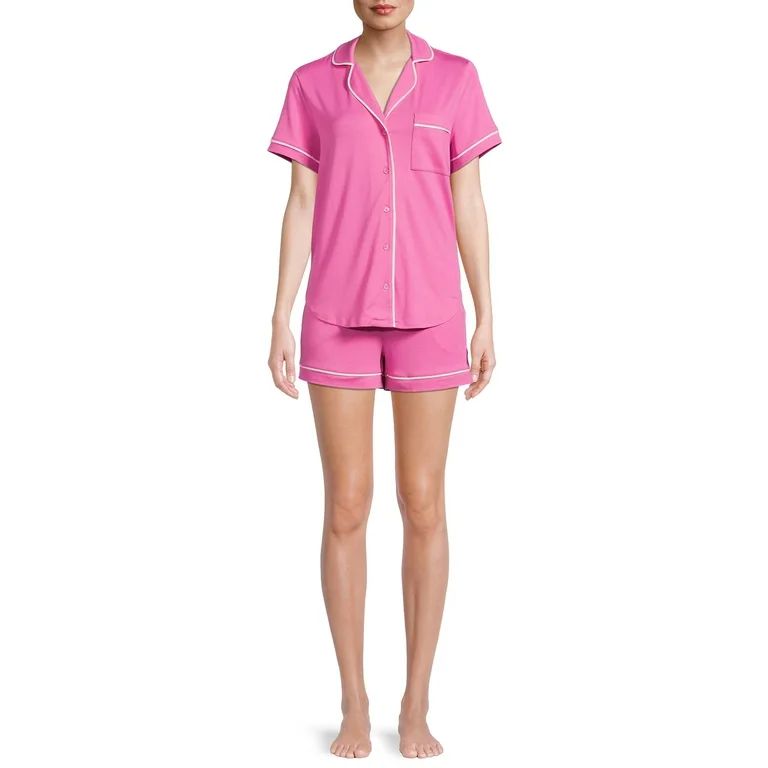 Secret Treasures Women's and Women's Plus Size Top and Shorts Pajama Set, 2-Piece | Walmart (US)