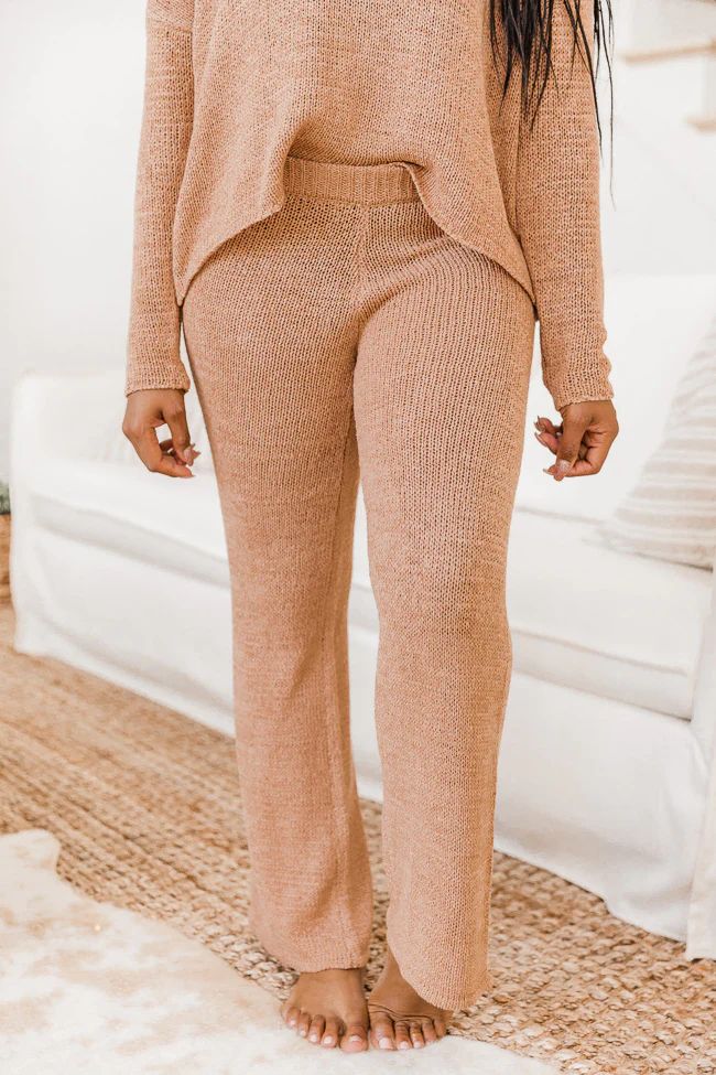 Wonder Often Tan Knit Lounge Pants | The Pink Lily Boutique