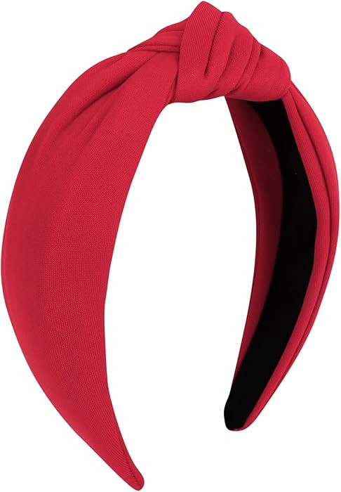 Ondder Red Top Knot Headbands Fashion Headbands, Cloth Hair Bands | Amazon (US)