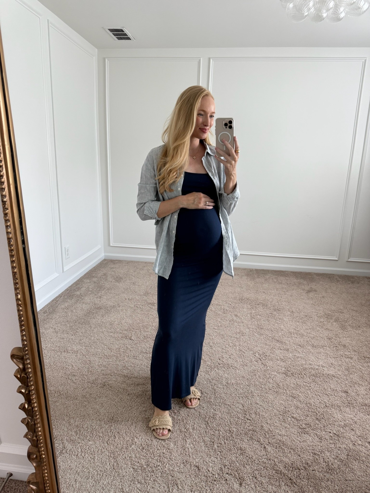 Cute and comfy 4th of July outfit! Love the feel of this maxi dress. Wearing size small. Summer dresses // maxi dresses // bump friendly dresses // quince dresses // 4th of July outfits // vacation outfits 

#LTKSeasonal #LTKBump #LTKFindsUnder50