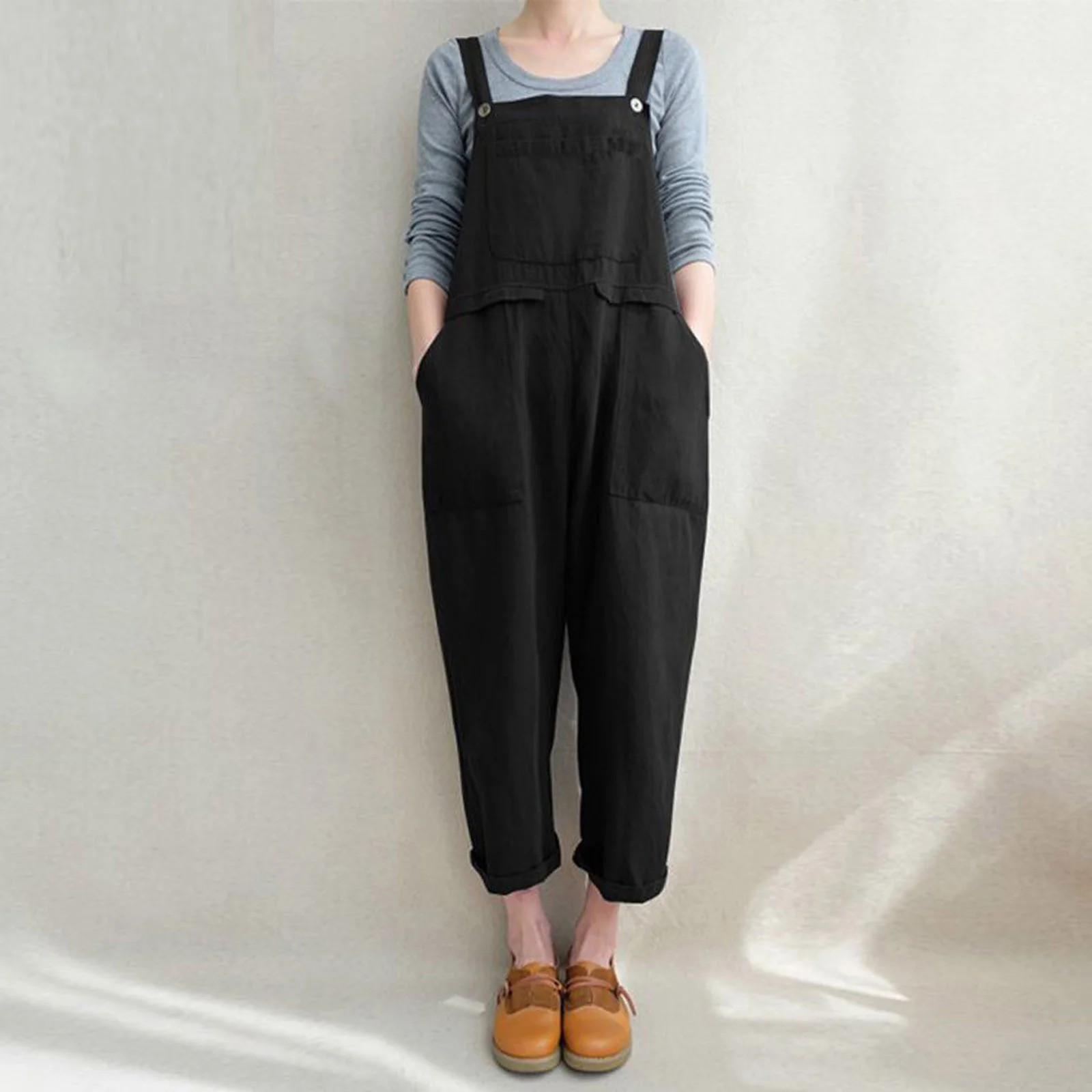 amlbb One Piece Jumpsuits for Women Summer Sleeveless Dungarees Loose Cotton Linen Long Playsuit ... | Walmart (US)