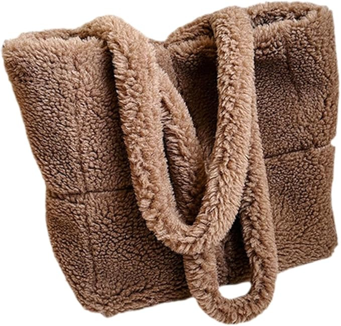 Plush Tote Bag Fuzzy Cute Shopping Bag for Women Large Capacity Tote Plush | Amazon (CA)