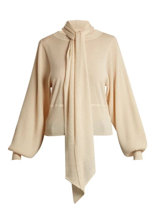 Neck-tie wool sweater | Chloé | Matches (APAC)