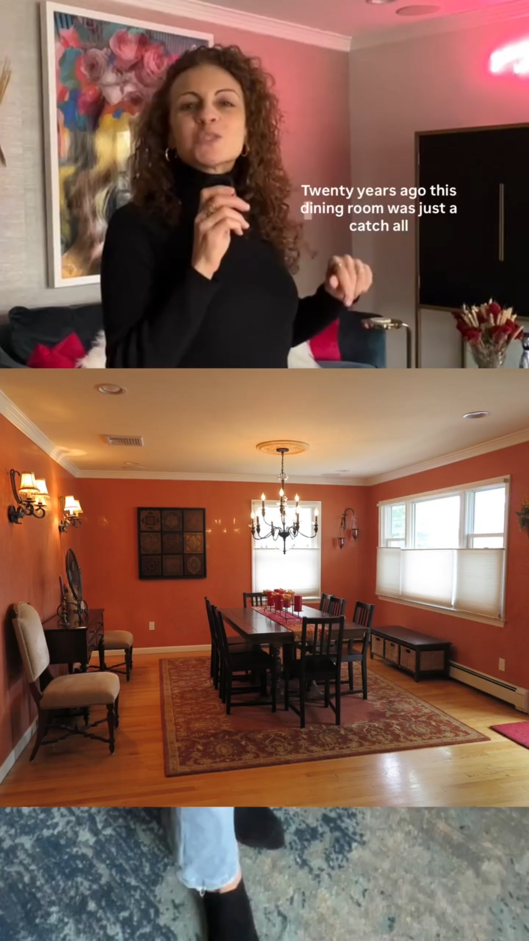 Twenty years ago, this dining room was mostly a catch-all space.

So we reworked it into a sitting room with an expandable coffee table that opens when company comes over.

Your needs change over time—
and it’s okay to change your space to meet you where you are.

#homedesign #beforeandafter #functionalfurniture #functionalliving #coffeetable