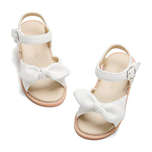 Amazon.com | THEE BRON Toddler Girls Sandals Wedding Flower Girl Dress Shoes Summer Open Toe Flat... | Amazon (US)