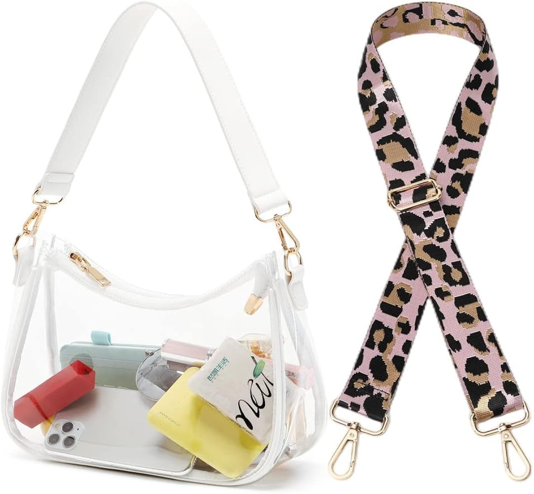CYHTWSDJ Clear Bag Stadium Approved Clear Purse for Women Stadium | Amazon (US)