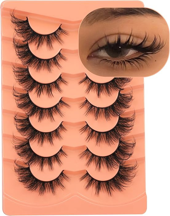 False Eyelashes Wispy Lashes Natural Look Fake Eyelashes Cat Eye Lashes Mink Fluffy Strip False L... | Amazon (US)