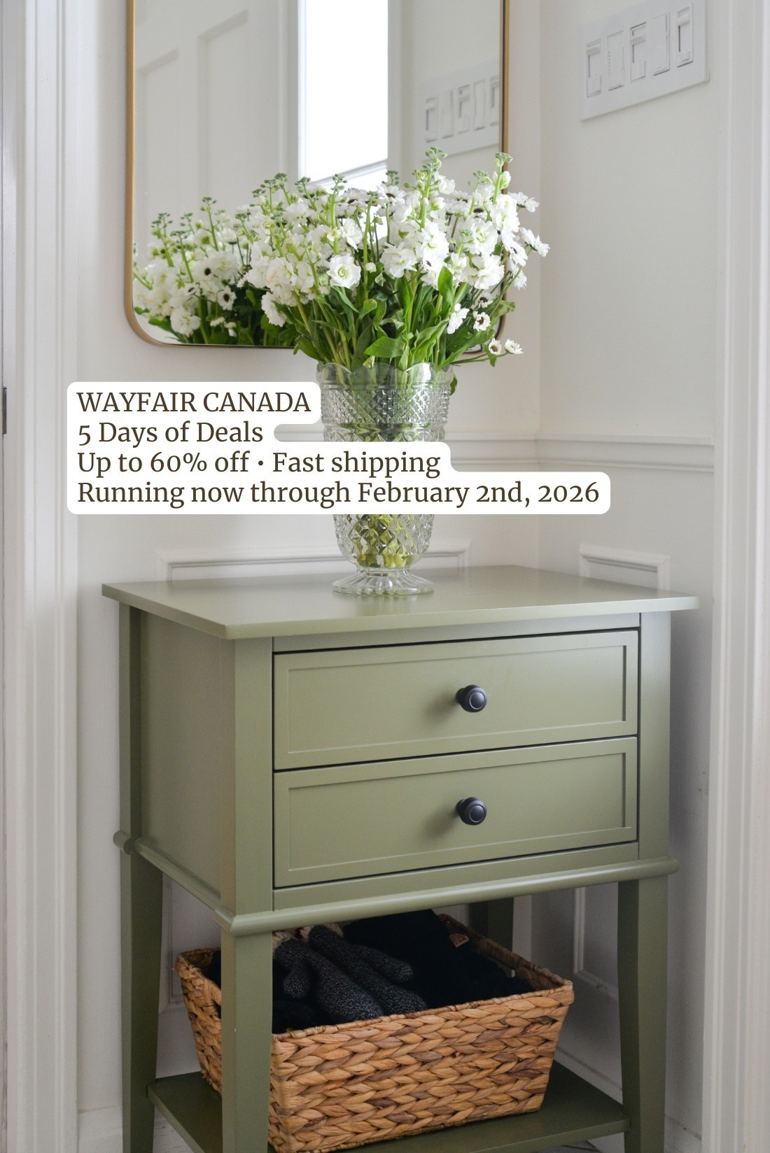 Wayfair Canada entryway decor – modern mirror, entryway storage, side table, washable rug, decorative mirror
5 Days of Deals · Up to 60% off · Fast shipping · Running through Feb 2, 2026
#Ad @wayfaircanada #WayfairCAHome #WayfairCanada #WayfairCAPartner


#LTKhome #LTKcanada