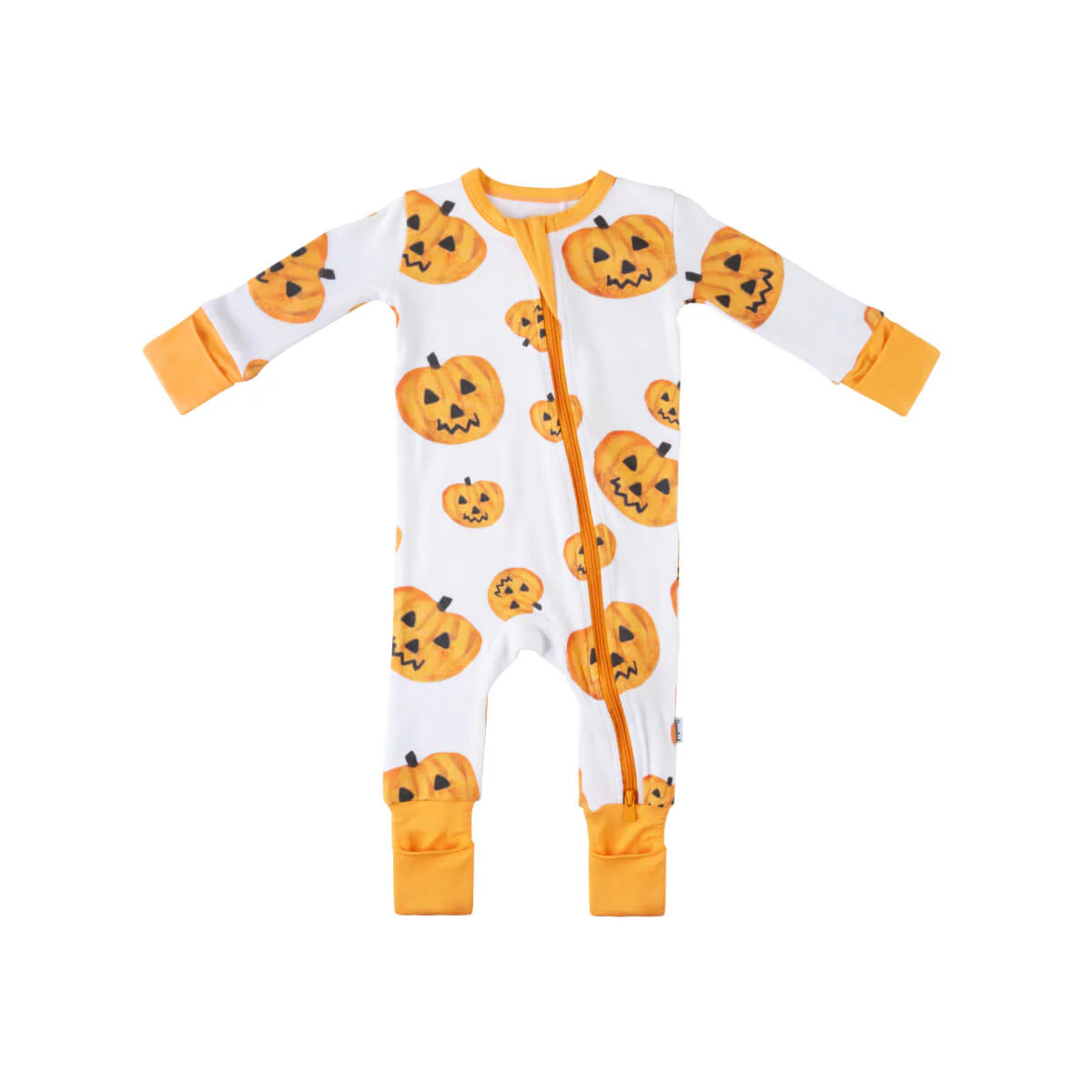 Baby Bamboo Pajamas w/ DreamCuffs® - Pumpkins | Dreamland Baby