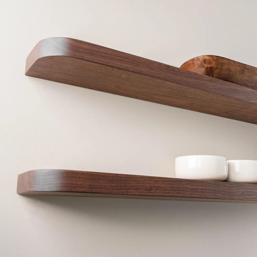 Solid American Walnut Shelf with Rounded Corners - Floating Shelf - Cantilevered Shelf - Modern S... | Etsy (US)