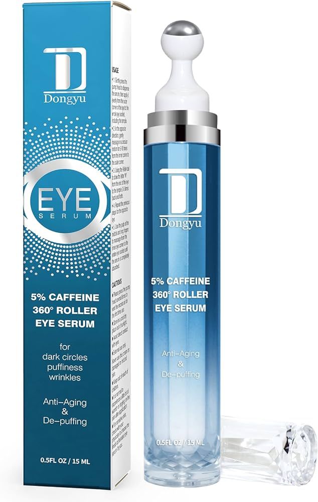 Dongyu 5% Caffeine Eye Serum and Under Eye Roller Cream for Dark Circles and Puffiness, Caffeine ... | Amazon (US)